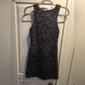 French Connection Shimmering Black Mini Dress